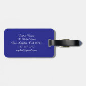 ダイヤモンドクラウン、名前、メッセージ、情報、深いブルー ラゲッジタグ (裏面横)