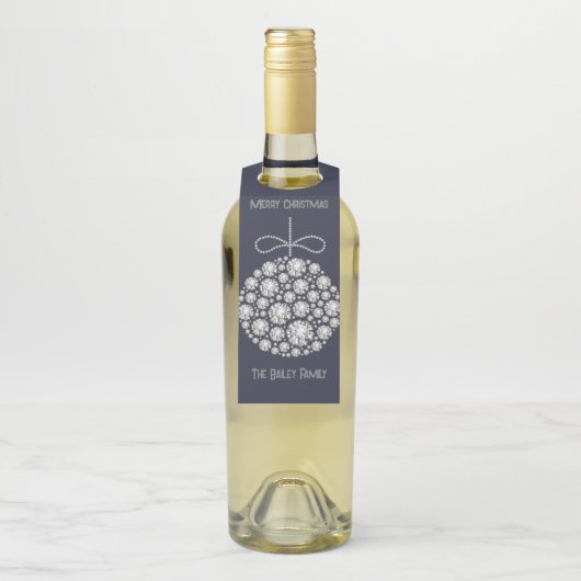 ダイヤモンドクリスマスオーナメントボトルハンガーラベル ボトルネックタグ (ボトル)