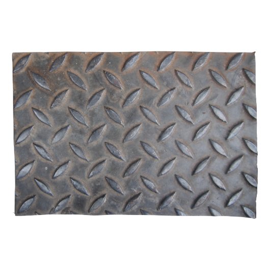 ダイヤモンドグランジメタル、溶接スチールテクスチャ。 枕カバー (正面)