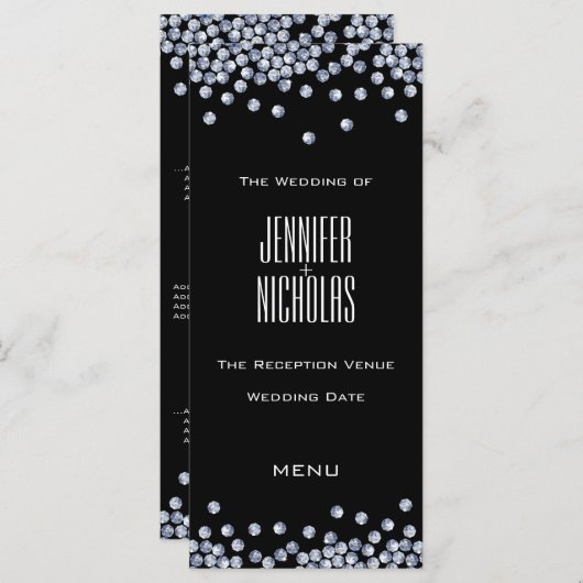 ダイヤモンドグリッターウェディングレセプションメニュー メニュー (正面/裏面)