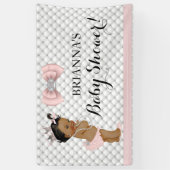 ダイヤモンドグリッターエスニックプリンセスベビーガールピンク 横断幕 (縦)