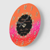 ダイヤモンドグリッターオレン結婚ジ25周年 ラージ壁時計 (傾斜)