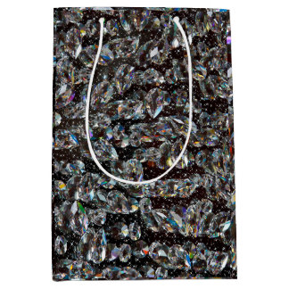 ダイヤモンドグリッタースパークルエレガント ミディアムペーパーバッグ