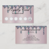 ダイヤモンドグリッタードリップネイルサロン薄紫ロイヤリティ 名刺 (正面/裏面)