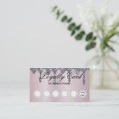 ダイヤモンドグリッタードリップネイルサロン薄紫ロイヤリティ 名刺 (スタンド正面)