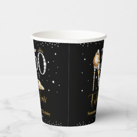 ダイヤモンドグリッターフィフティと素晴らしい50誕生日 紙コップ (右)