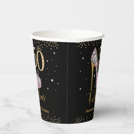 ダイヤモンドグリッターフィフティと素晴らしい50誕生日 紙コップ (右)
