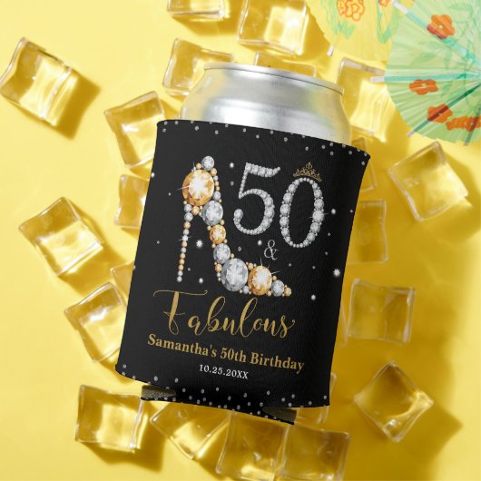 ダイヤモンドグリッターフィフティと素晴らしい50誕生日 缶クーラー (インサイチュ 夏)