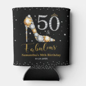 ダイヤモンドグリッターフィフティと素晴らしい50誕生日 缶クーラー (裏面)