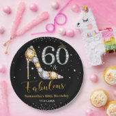 ダイヤモンドグリッターフィフティと素晴らしい60誕生日 ペーパープレート (パーティー)