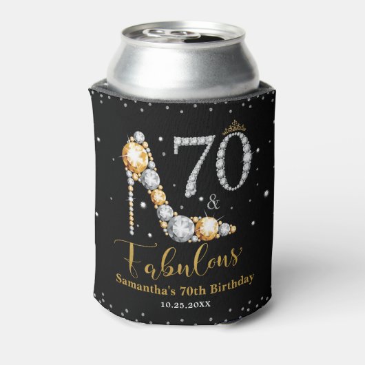 ダイヤモンドグリッターフィフティと素晴らしい70誕生日 缶クーラー (缶裏面)