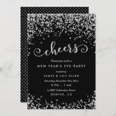 ダイヤモンドグリッタールックニューイヤーイブパーティー 招待状 (正面/裏面)