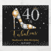 ダイヤモンドグリッター40歳の誕生日 スパークリングワインラベル (シングルラベル)