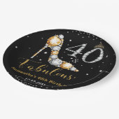 ダイヤモンドグリッター40歳の誕生日 ペーパープレート (アングル)