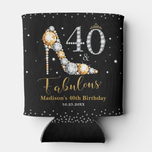 ダイヤモンドグリッター40歳の誕生日 缶クーラー (裏面)