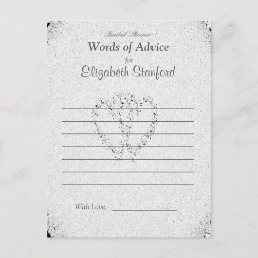 ダイヤモンドグリッター |ブライダルシャワーアドバイスカード アドバイスカード (正面)