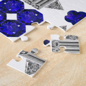 ダイヤモンドサファイアジェムストーンアートブルー ジグソーパズル (側面)