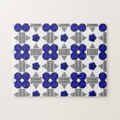 ダイヤモンドサファイアジェムストーンアートブルー ジグソーパズル (横)