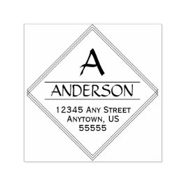 ダイヤモンドシェイプ書道差出人住所 セルフインキングスタンプ