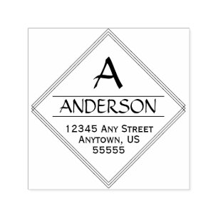 ダイヤモンドシェイプ書道差出人住所 セルフインキングスタンプ