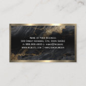 ダイヤモンドシャイン |黒い大理石 |メタリック金ゴールド 名刺 (裏面)