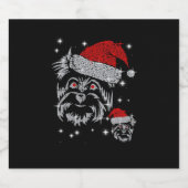 ダイヤモンドシュナウザードッグクリスマス スパークリングワインラベル (シングルラベル)