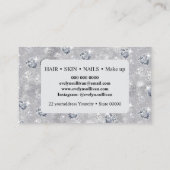 ダイヤモンドシルバーグリッター美しいサロンメイクアップ 名刺 (裏面)