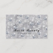 ダイヤモンドシルバーグリッター美しいサロンメイクアップ 名刺 (正面)