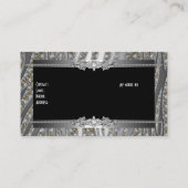 ダイヤモンドシルバーブラックエレガントゼブラジュエル 名刺 (裏面)