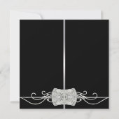 ダイヤモンドシルバーブラックフォトSweet sixteen誕生日 招待状 (裏面)