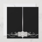 ダイヤモンドシルバーブラックフォトSweet sixteen誕生日 招待状 (裏面)