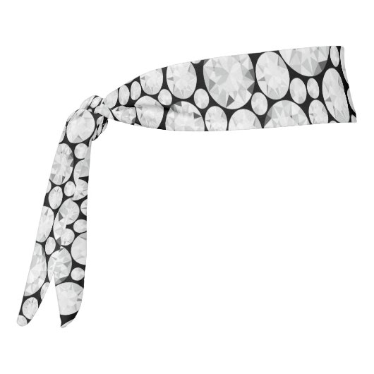 ダイヤモンドジェムストーングレーホワイトブラック タイヘッドバンド (回転270)
