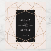 ダイヤモンドジェムストーンジオメモダントリスタイリッシュ結婚ーの ワインラベル (シングルラベル)