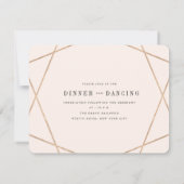 ダイヤモンドジェムストーン幾何学的シックなウェディングレセプション 招待状 (裏面)