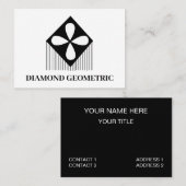 ダイヤモンドジオメトリックパターン(白黒) 名刺 (正面/裏面)