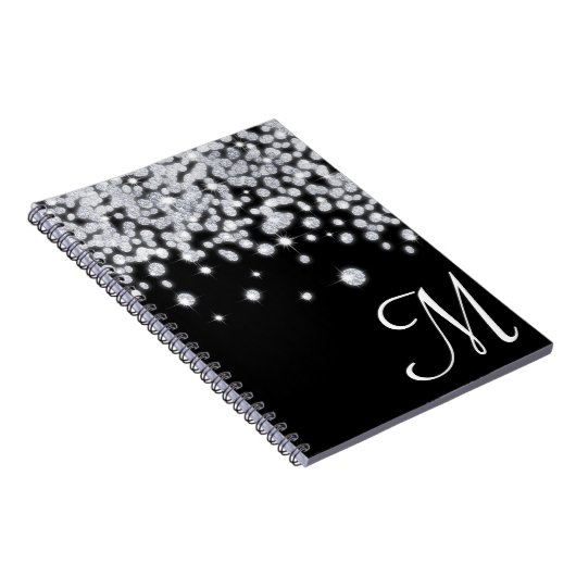 ダイヤモンドジュエリージュエリーモノグラムイニシャルノート ノートブック (右側)