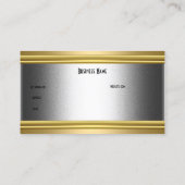 ダイヤモンドジュエリーゼブラ金ゴールドオン金ゴールドシルバーエレガント 名刺 (裏面)