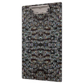 ダイヤモンドジュエルエレガント模様シルバーブラック クリップボード (左)