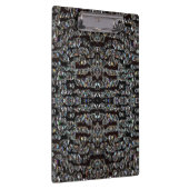 ダイヤモンドジュエルエレガント模様シルバーブラック クリップボード (右)