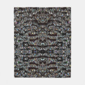 ダイヤモンドジュエルエレガント模様シルバーブラック フリースブランケット (正面)