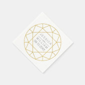 ダイヤモンドジュエル幾何学的金ゴールド結婚グリッター スタンダードカクテルナプキン (角)