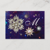 ダイヤモンドスターズモノグラム、紫色の青いスパークリル 名刺 (裏面)