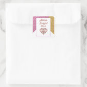 ダイヤモンドステッカーのように明るく輝く スクエアシール (バッグ)