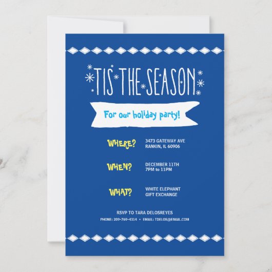 ダイヤモンドスノーフレークウーヴィルホリデイ招待状 招待状 (正面)