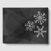 ダイヤモンドスノーフレーク結婚オンブラックズゲストブック ゲストブック (裏面)