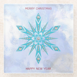 ダイヤモンドスノーフレーク ガラスコースター