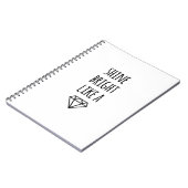 ダイヤモンドスパイラルノートのように明るく輝く ノートブック (左側)