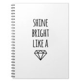 ダイヤモンドスパイラルノートのように明るく輝く ノートブック (正面)