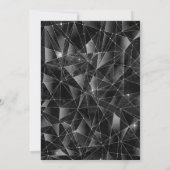 ダイヤモンドスパークルグラマラスブラック＆シルバーの結婚式 招待状 (裏面)