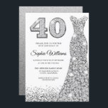 ダイヤモンドスパークルグリッタードレス40th誕生日パーティー 招待状<br><div class="desc">ダイヤモンドスパークルグリッタードレス40th誕生日パーティの招待状私たちの店の招待と一致するアイテムへのバリエーション</div>